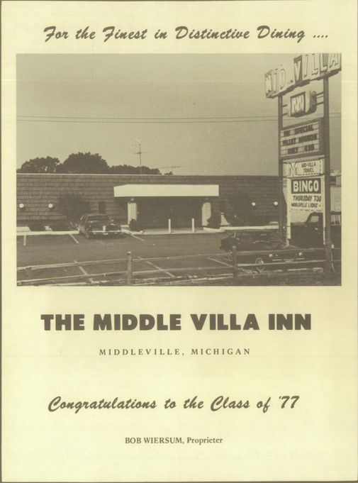 Middle Villa Inn and Bowling Alley - 1977 Yearbook Ad (newer photo)